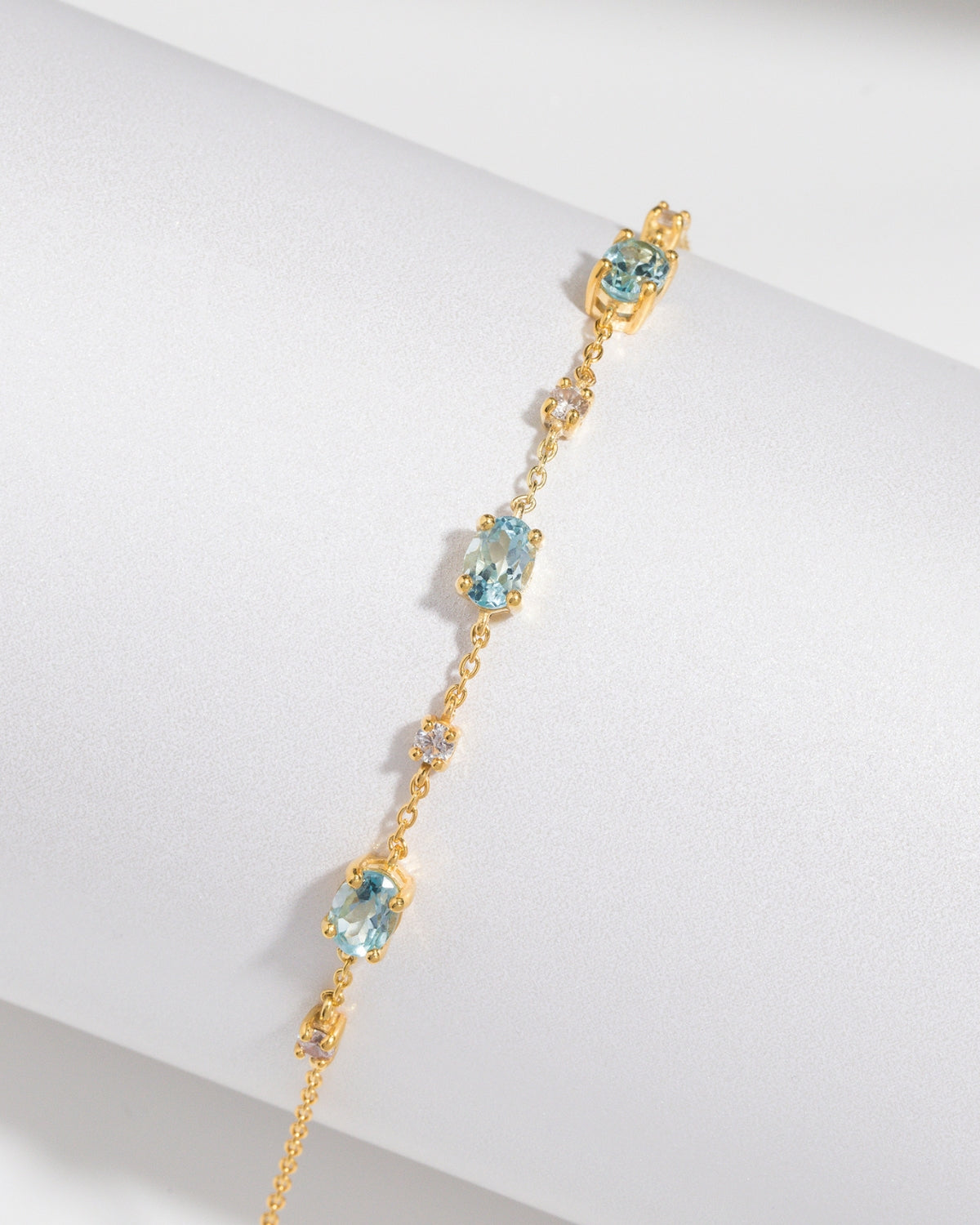 Mini Set 2 - Blue Topaz Jewellery Set in 18k Gold Vermeil - SJR London Timepiece