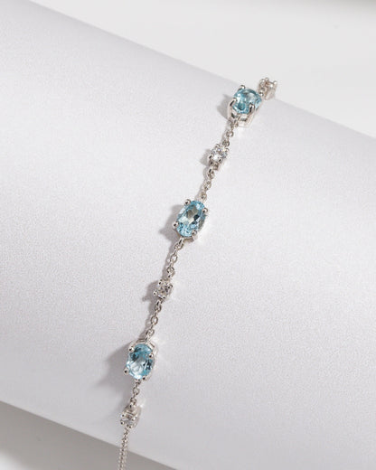 Blue Topaz Bracelet in Sterling Silver - SJR London Timepiece
