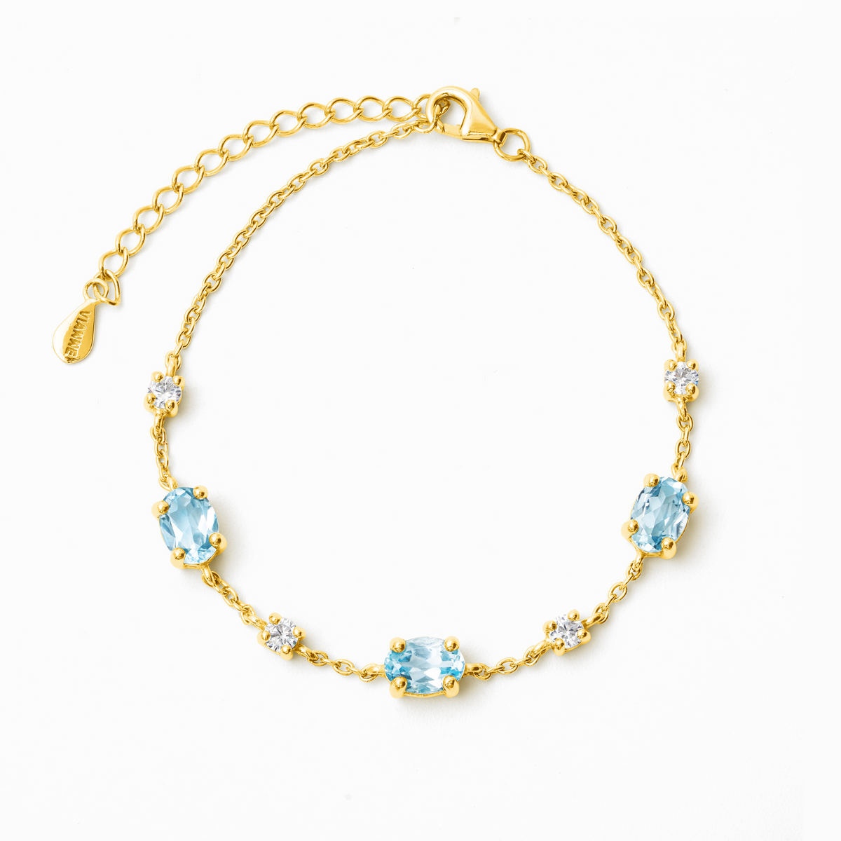 Bracelet en Topaze Bleue en Vermeil Or 18 carats
