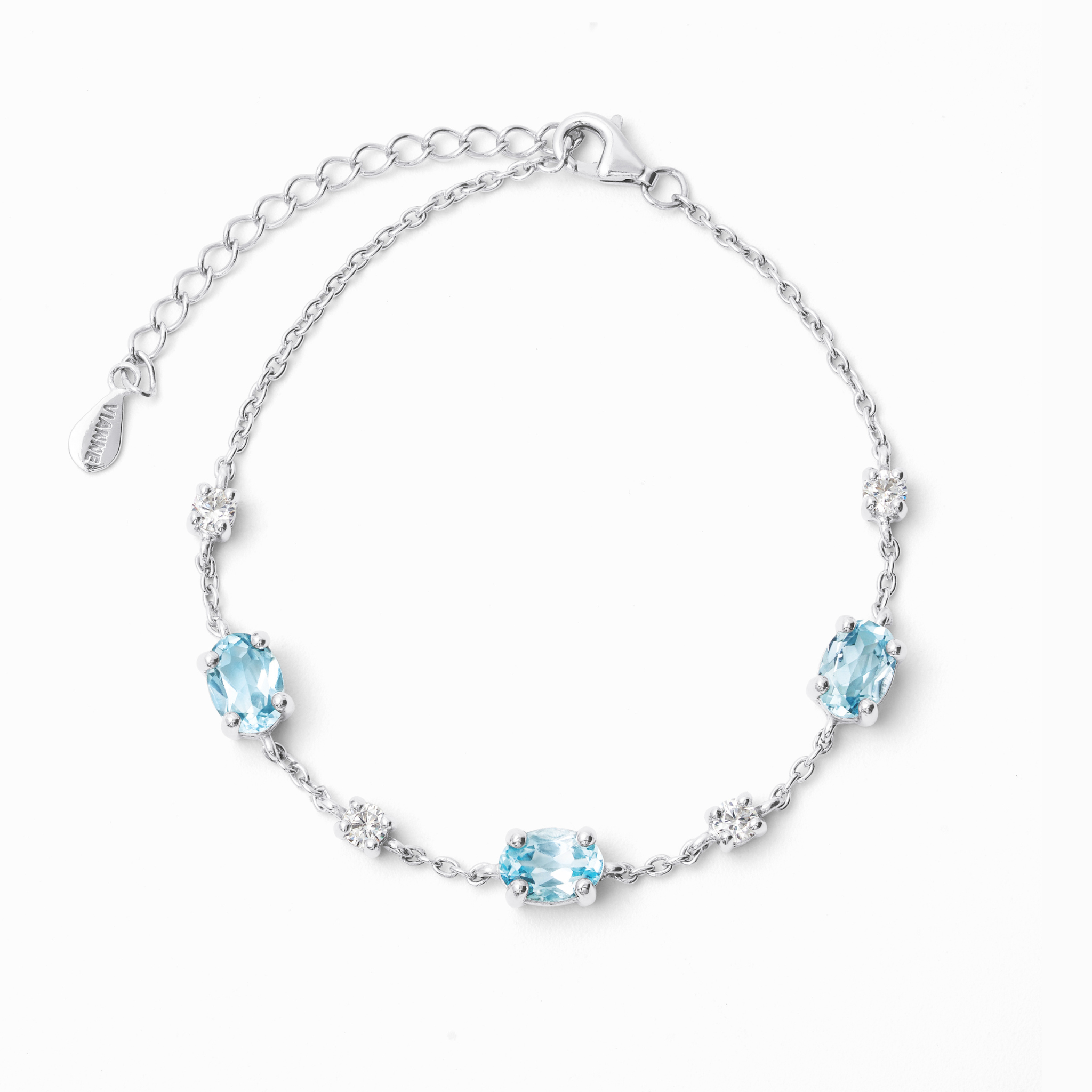 Bracelet en topaze bleue et argent sterling