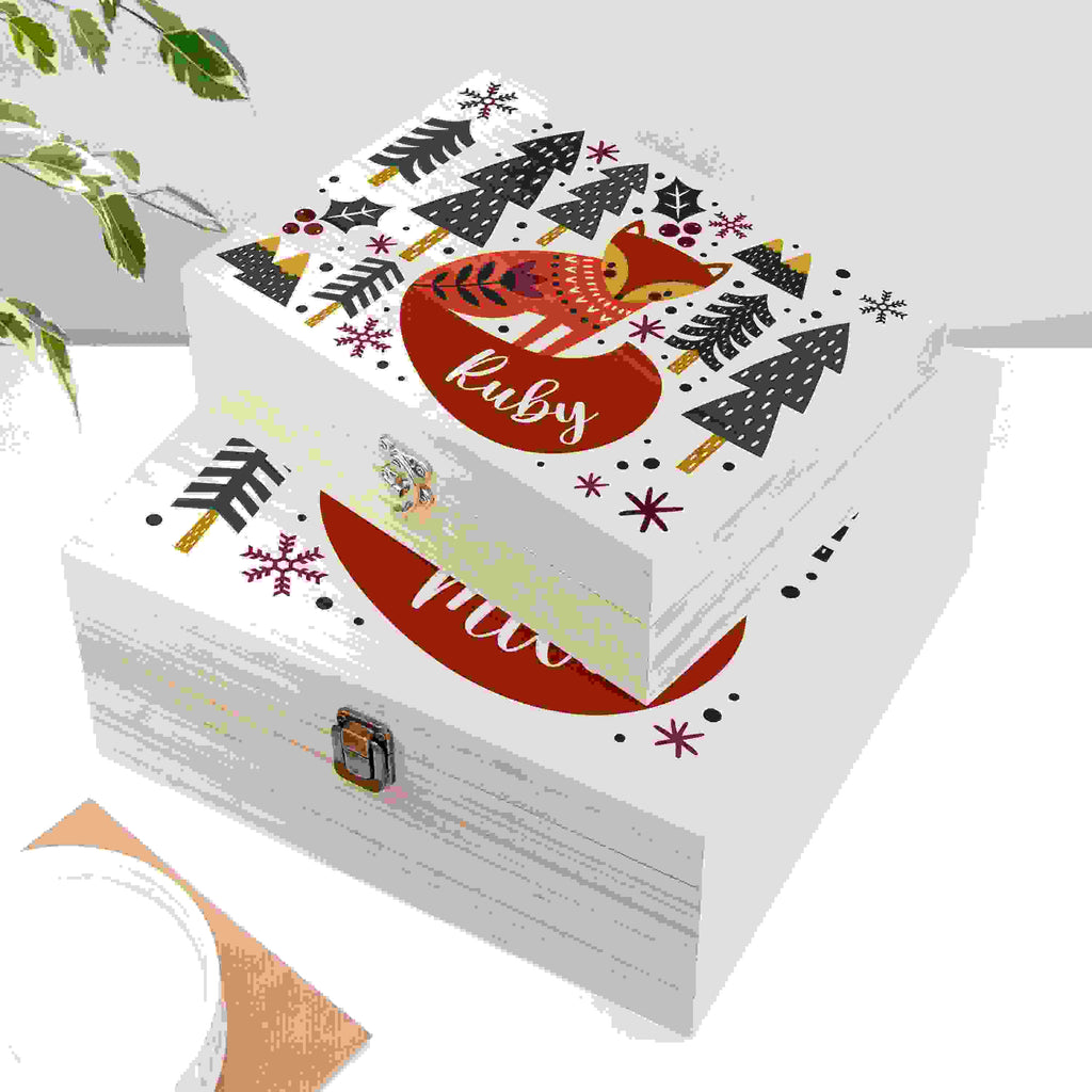 Personalised Scandi Fox Christmas Eve Box