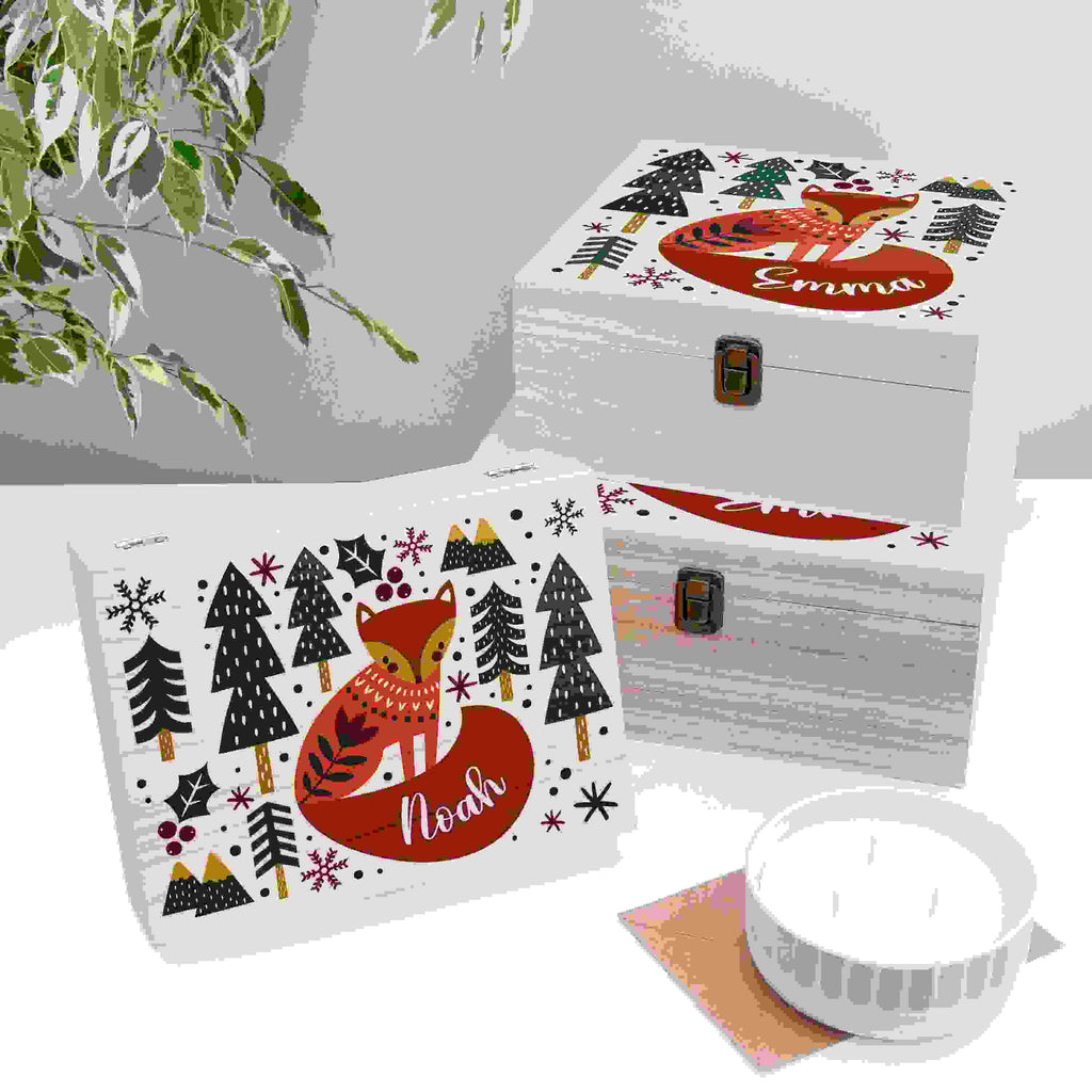 Personalised Scandi Fox Christmas Eve Box