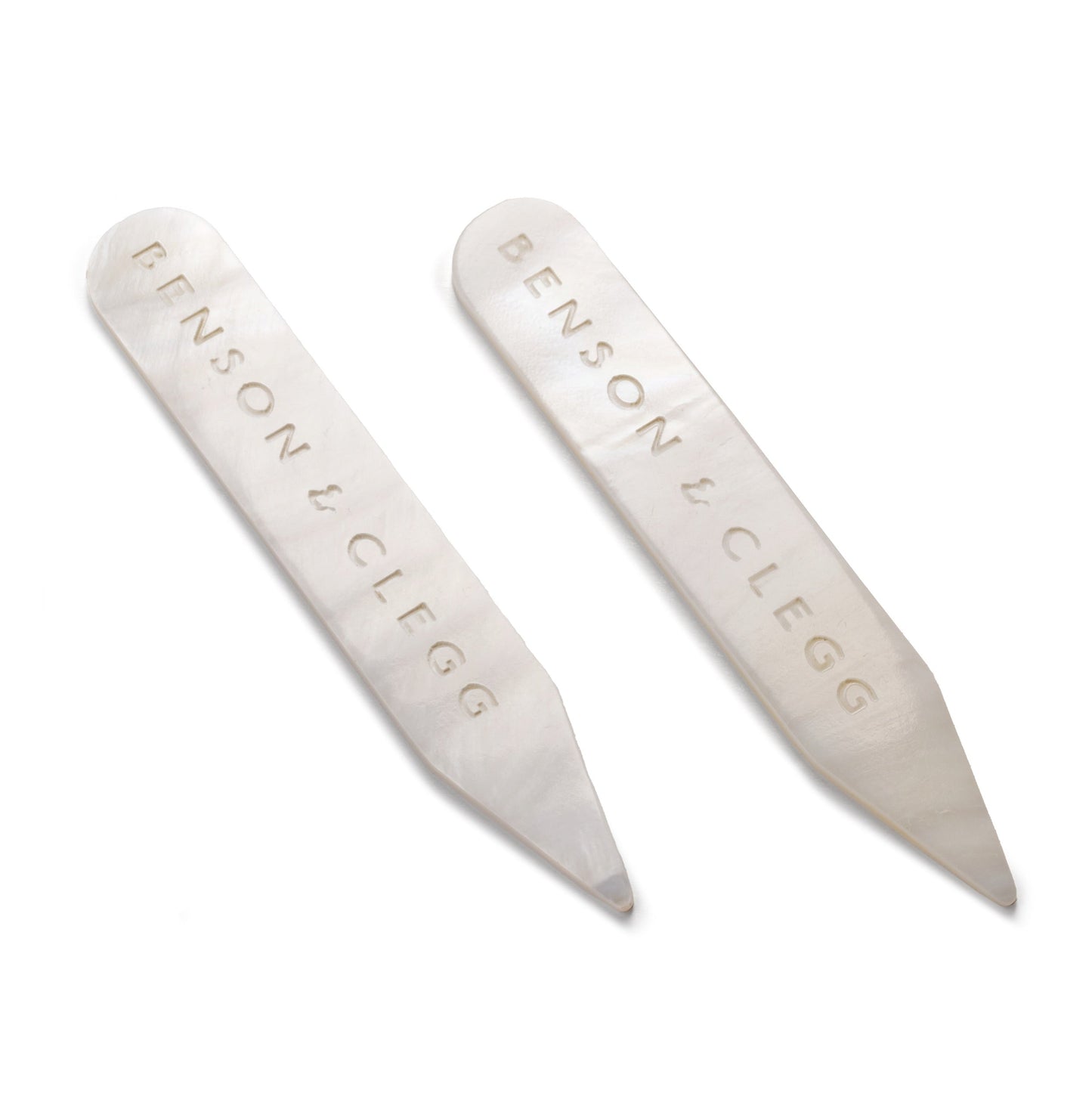 Collar Stiffeners In White Mother Of Pearl
