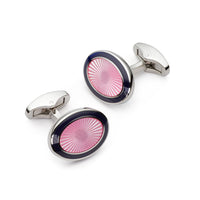 Sunburst Enamel Cufflinks In Pink Bloom