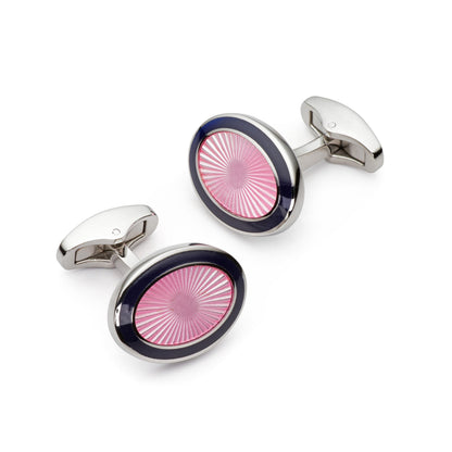 Sunburst Enamel Cufflinks In Pink Bloom