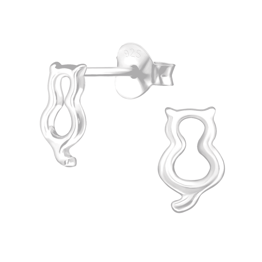 reusable slush cup for summer drinks with cat-shaped silver earrings displayed on a white background.