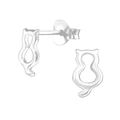 reusable slush cup for summer drinks with cat-shaped silver earrings displayed on a white background.