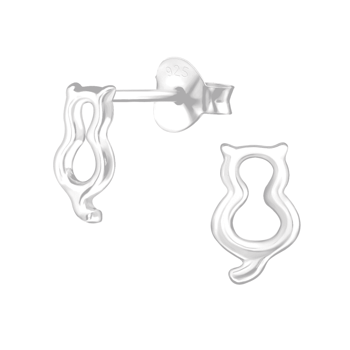 reusable slush cup for summer drinks with cat-shaped silver earrings displayed on a white background.