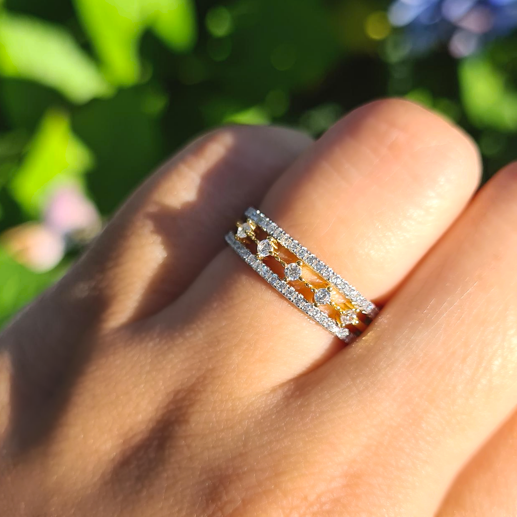 Celeste Stacking Ring Set (Silver & Gold) - SJR London Timepiece