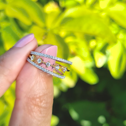 Celeste Stacking Ring Set (Silver & Gold) - SJR London Timepiece