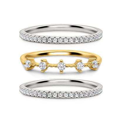 Celeste Stacking Ring Set (Silver & Gold) - SJR London Timepiece