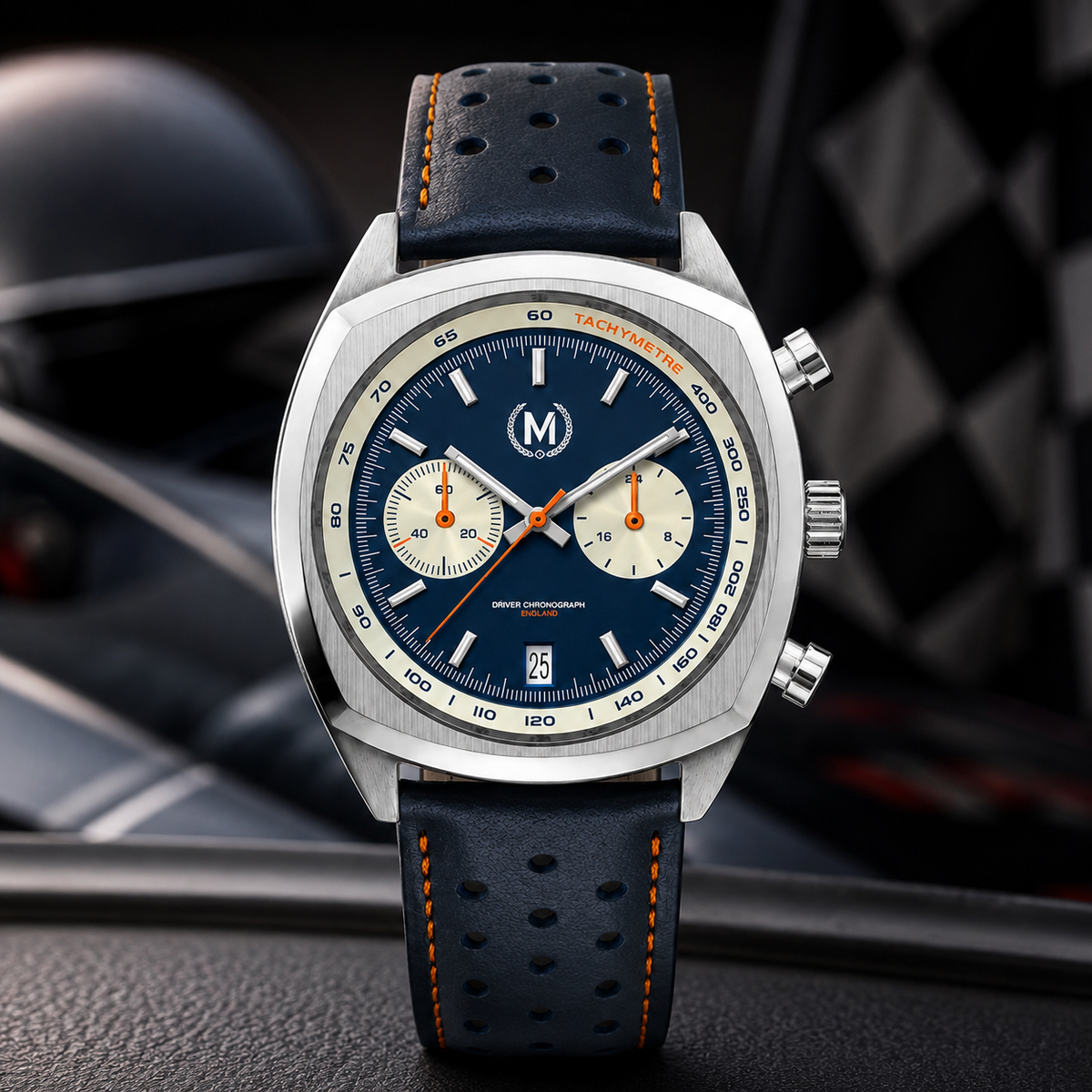 Chronographe Driver MKII Quartz, Blue Reverse Panda (PRÉCOMMANDEZ DÈS MAINTENANT)