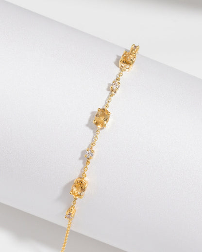 Citrine Bracelet in 18k Gold Vermeil - SJR London Timepiece