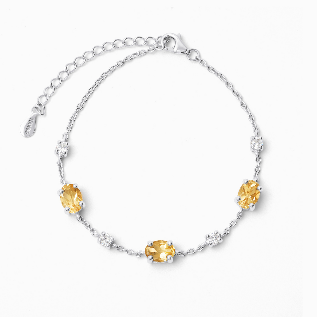Bracelet citrine en argent sterling