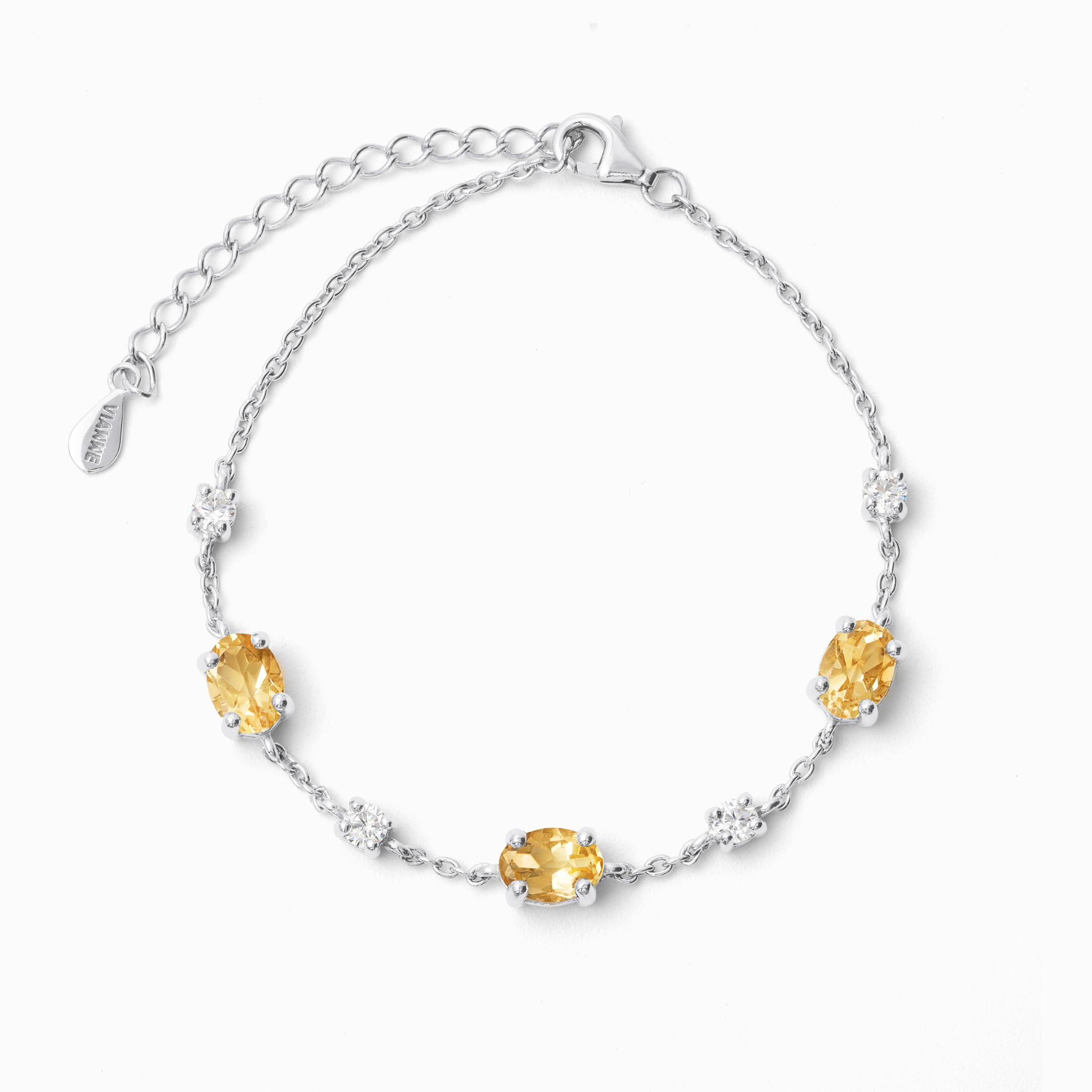 Bracelet citrine en argent sterling