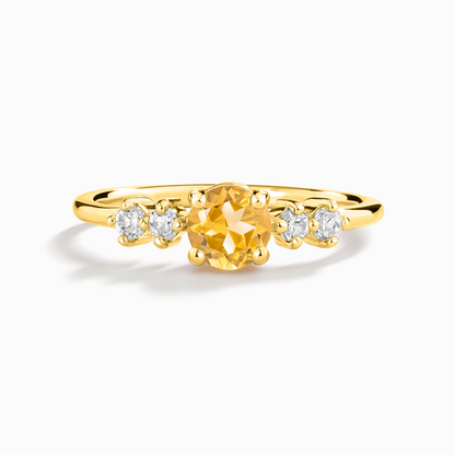 Citrine Five Stone Ring in 18k Gold Vermeil - SJR London Timepiece