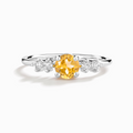 Bague en argent sterling avec cinq citrines