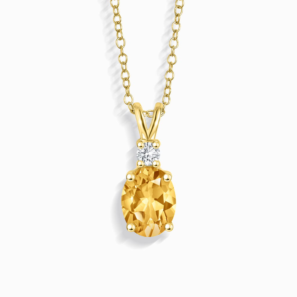 Pendentif Citrine en Vermeil Or 18 carats