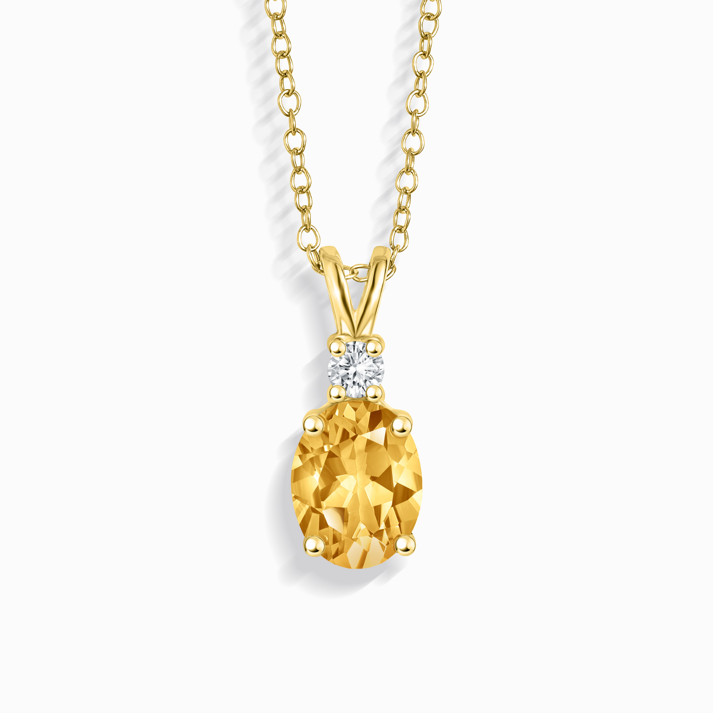 Citrine Pendant Necklace in 18k Gold Vermeil - SJR London Timepiece