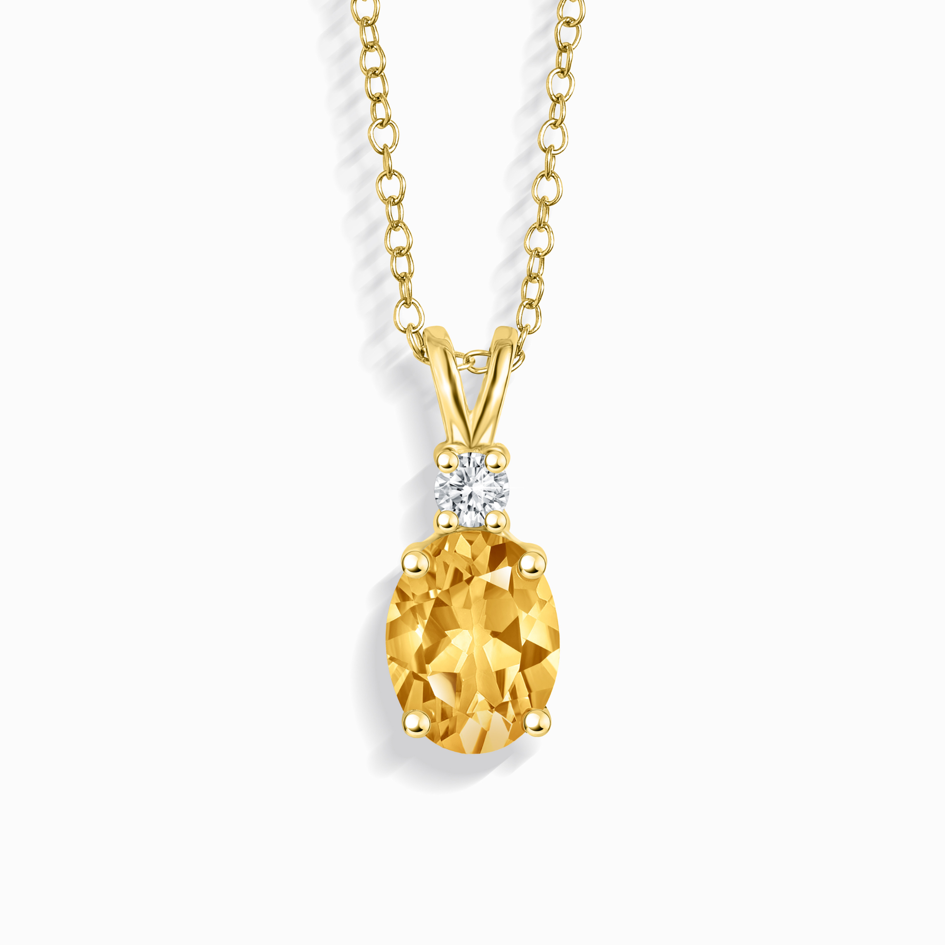 Citrine Pendant Necklace in 18k Gold Vermeil - SJR London Timepiece