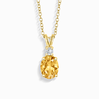 Citrine Pendant Necklace in 18k Gold Vermeil - SJR London Timepiece