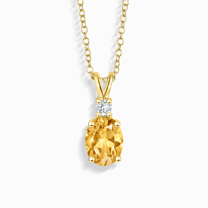 Citrine Pendant Necklace in 18k Gold Vermeil - SJR London Timepiece