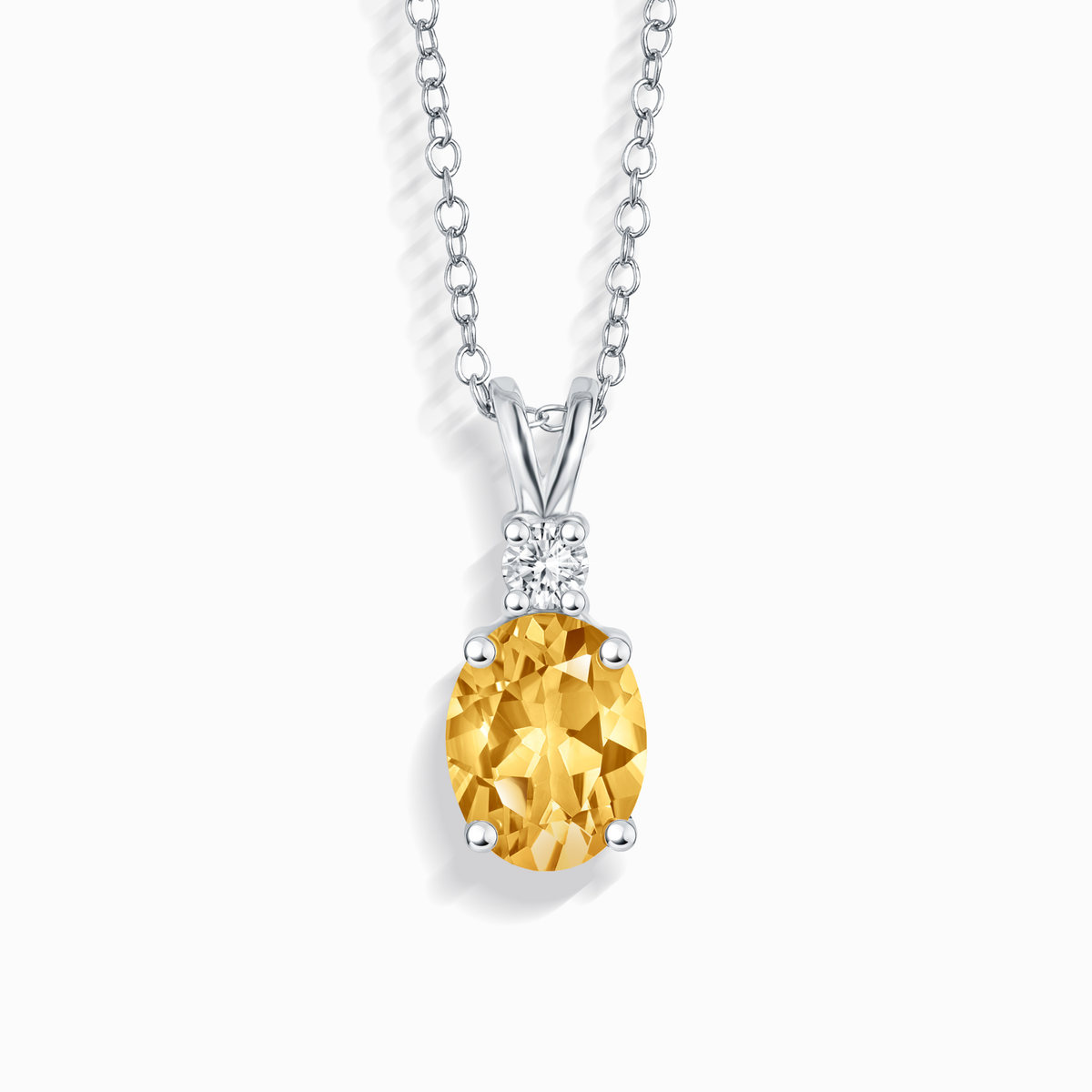 Pendentif en Citrine en Argent Sterling