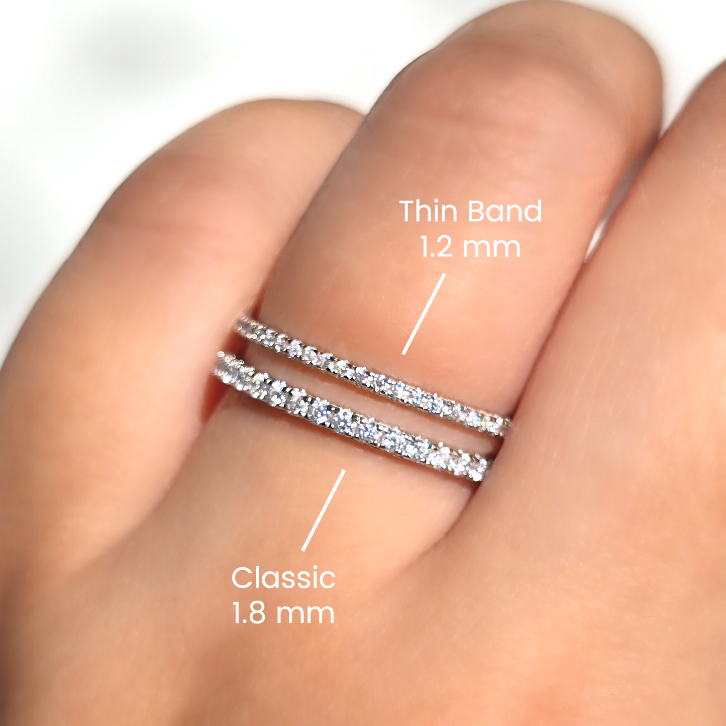 Classic Full Eternity Ring (1.8 mm) in Sterling Silver - SJR London Timepiece