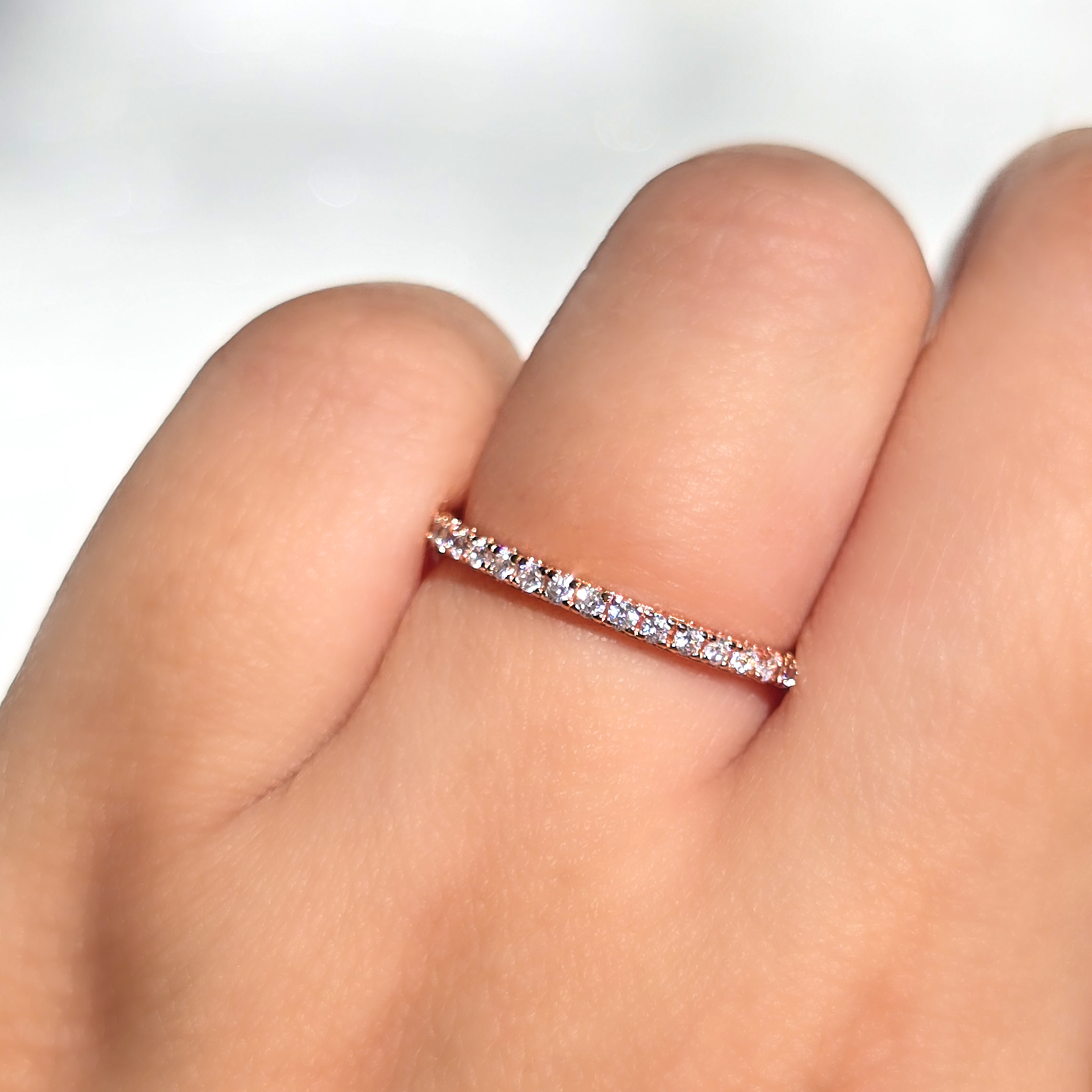 Alliance éternité classique (1,8 mm) en vermeil or rose 18 carats