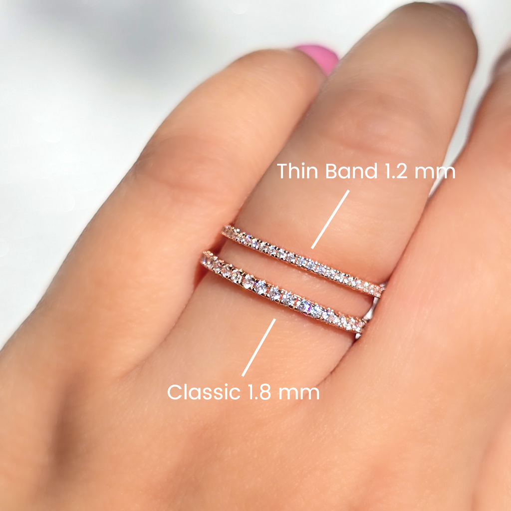 Alliance éternité classique (1,8 mm) en vermeil or rose 18 carats