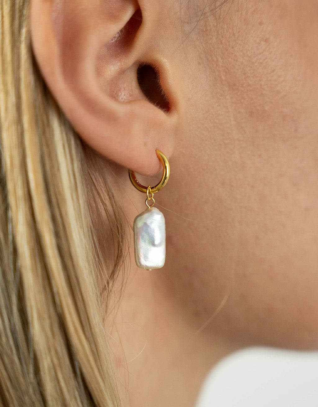 Boucles d'oreilles perles lien rectangle