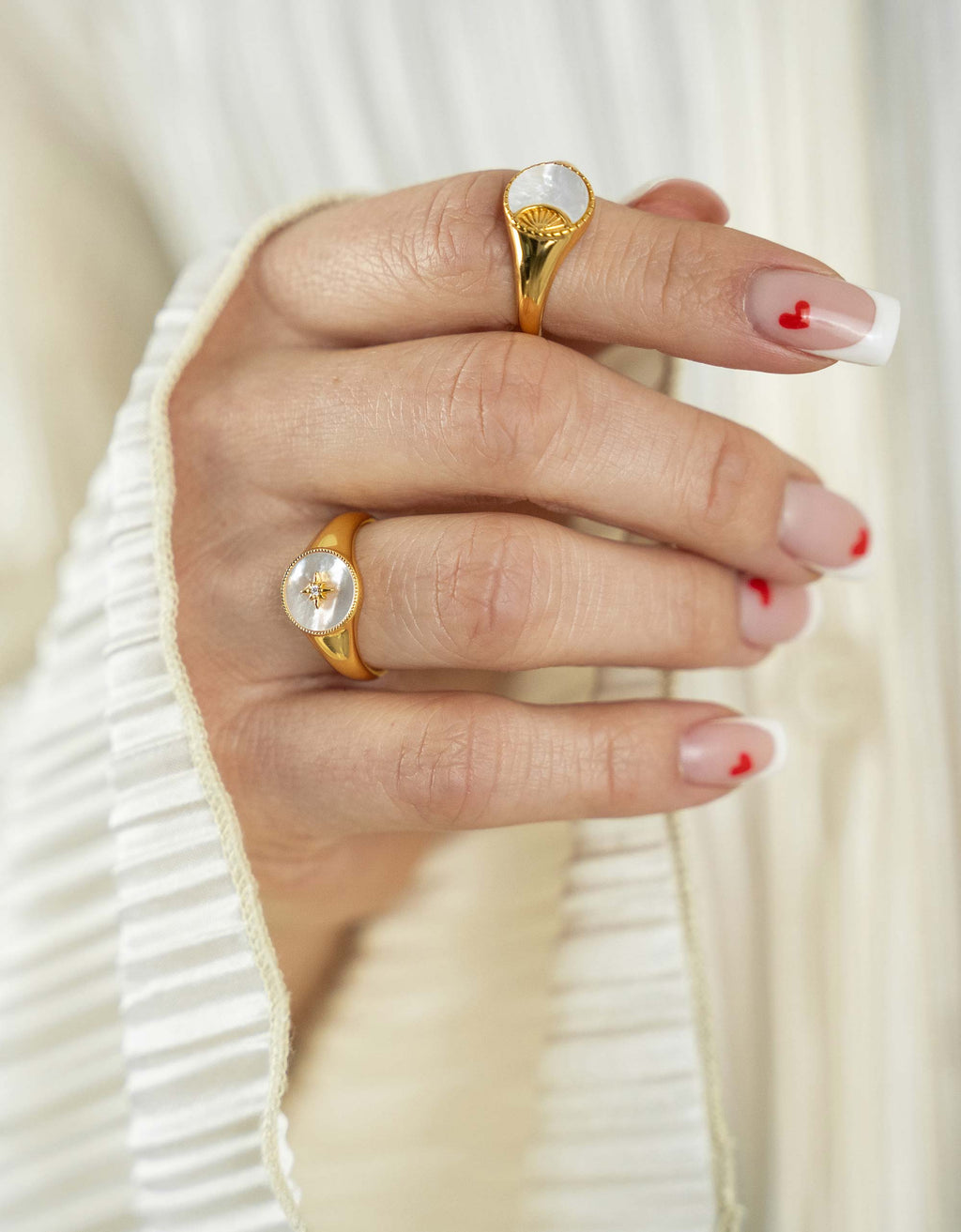 Bague étoile en nacre