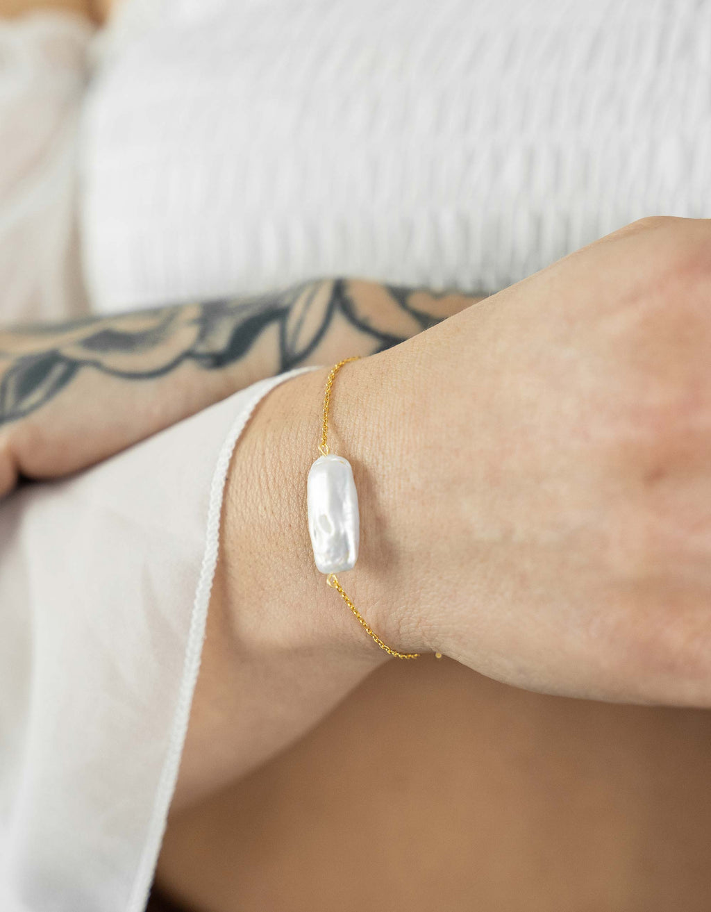 Bracelet perles rectangulaires