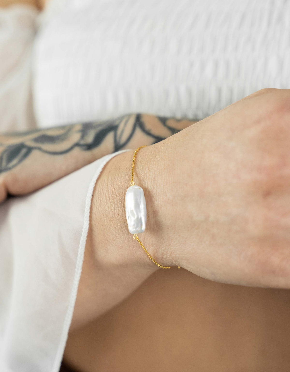 Bracelet perles rectangulaires