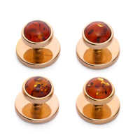 Baltic Amber Dress Studs In Gold Plated Sterling Silver