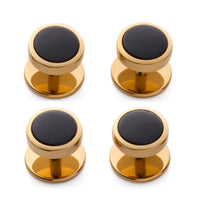 Onyx Dress Studs In Gold