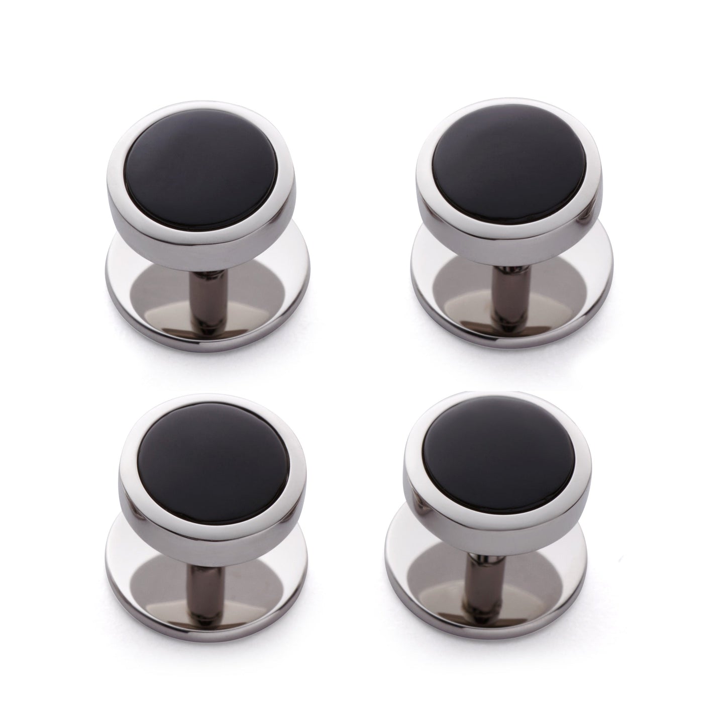 Onyx Dress Studs In Silver