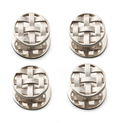 Woven Sterling Silver Dress Studs