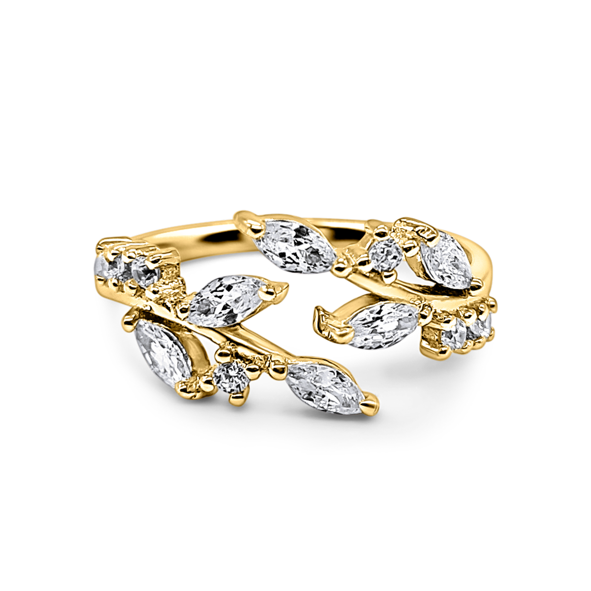 Adjustable Leaf Ring in Gold - SJR London Timepiece