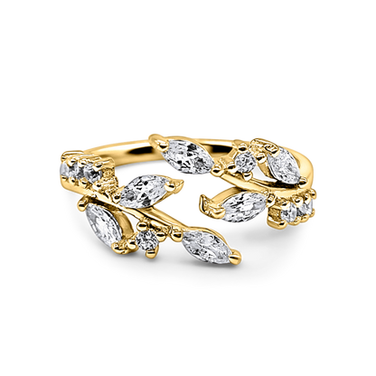 Adjustable Leaf Ring in Gold - SJR London Timepiece