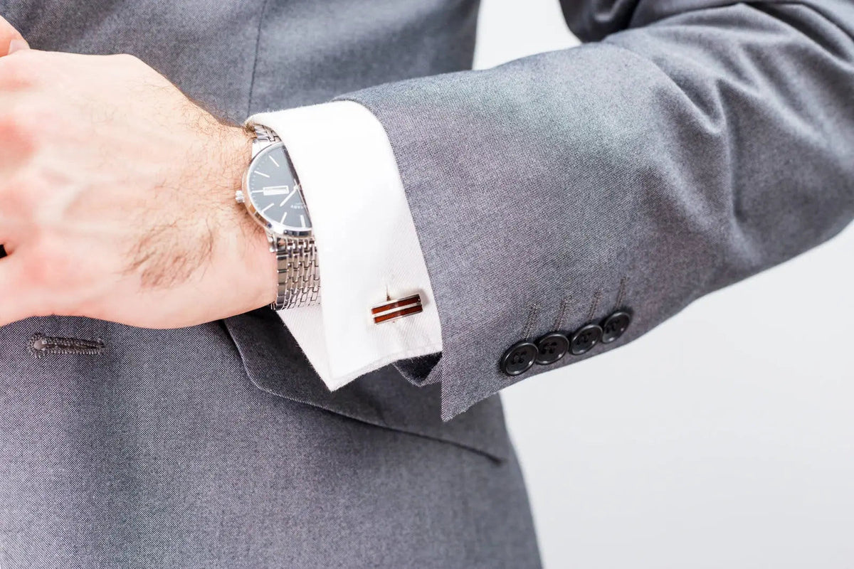 Double Stripe Amber Cufflinks