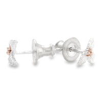 Holly Leaf Silver & Rose Gold Stud Earrings