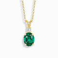 Collier pendentif émeraude en vermeil d'or 18 carats
