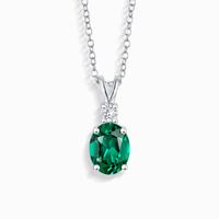 Emerald Pendant Necklace in Sterling Silver - SJR London Timepiece