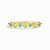 Emerald & Peridot Stackable Half Eternity Band in 18K Gold Vermeil - SJR London Timepiece