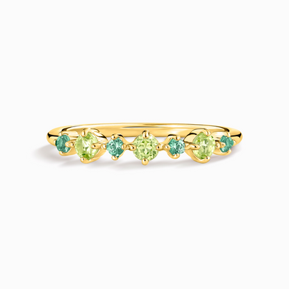 Emerald & Peridot Stackable Half Eternity Band in 18K Gold Vermeil - SJR London Timepiece