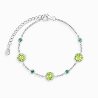 Emerald & Peridot Bracelet in Sterling Silver - SJR London Timepiece