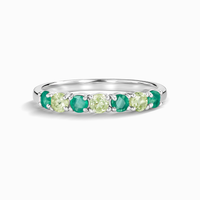 Emerald & Peridot Half Eternity Band in Sterling Silver - SJR London Timepiece