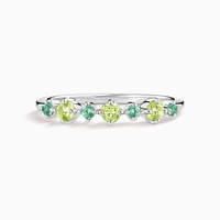 Emerald & Peridot Stackable Half Eternity Band in Sterling Silver - SJR London Timepiece