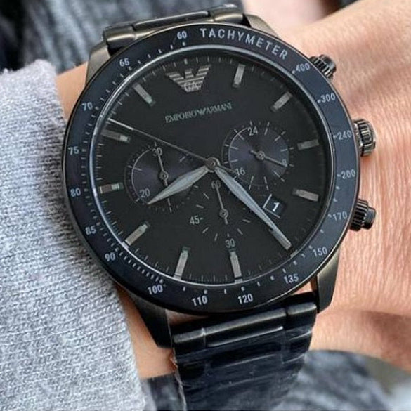 Emporio Armani AR11242 Mario Men's All Black Watch - SJR London Timepiece